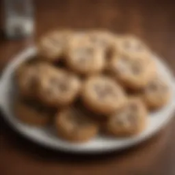A beautifully arranged platter of freshly baked Tollhouse chocolate chip cookies.