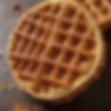 Golden brown Belgian waffle with crispy texture