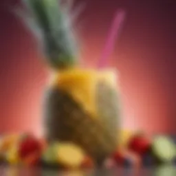 Vibrant tropical smoothie featuring pineapple and other fruits