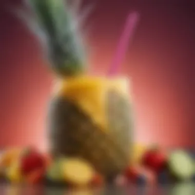 A Colorful Fusion of Pineapple and Tropical Fruits Vibrant tropical smoothie featuring pineapple and other fruits