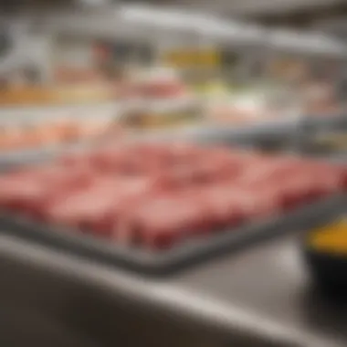 Aldi meat display showcasing fresh cuts