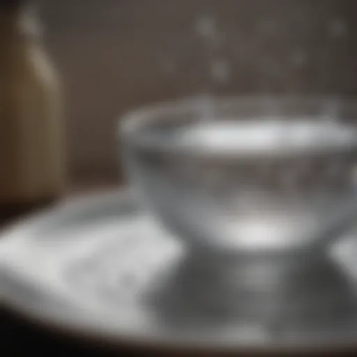 Close-up of water spots on clean dishware
