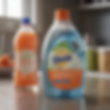 Effective Dishwasher Detergent Bottle of dishwasher detergent with features highlighted