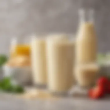 An array of non-dairy substitutes for buttermilk