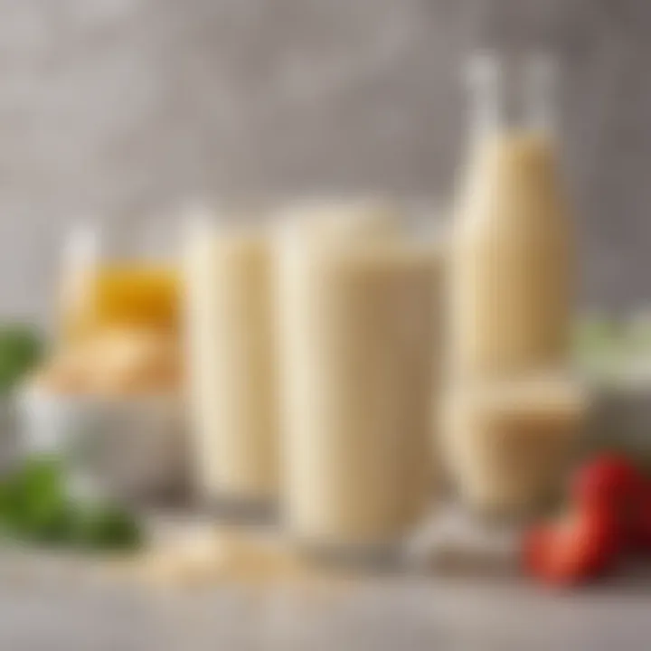 An array of non-dairy substitutes for buttermilk
