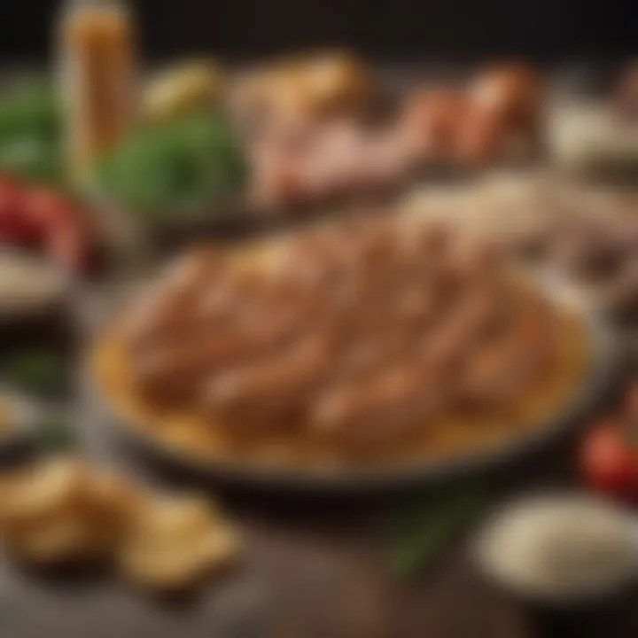 Variety of ingredients for chicken sausage