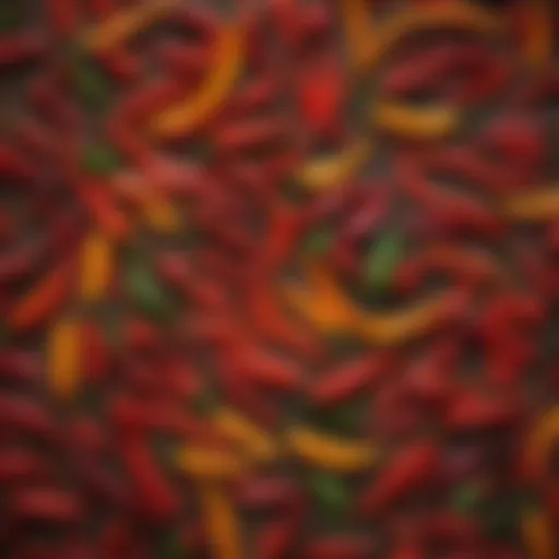 A variety of chili peppers displayed in vibrant colors