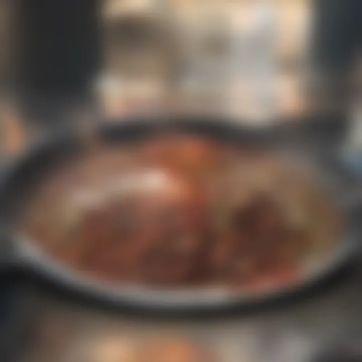 A bowl of rich, homemade chili sauce with a fresh garnish