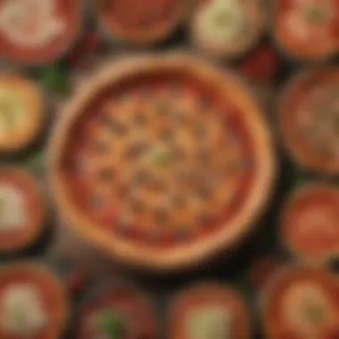 Vibrant Deep Dish Pizza with Regional Variations A vibrant deep dish pizza showcasing various regional toppings