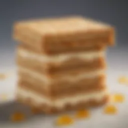 Close-up of a graham cracker with honey