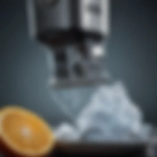 Close-up view of a high-quality ice shaver showcasing its blades and design.
