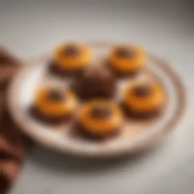 Elegant Presentation of Orange Chocolate Melts An elegant presentation of orange chocolate melts on a decorative plate