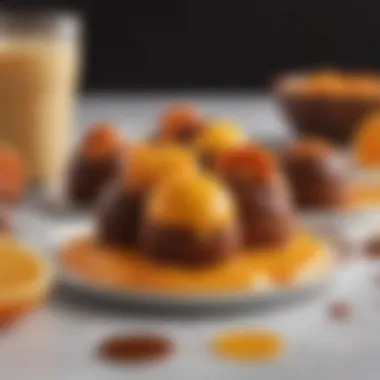 A vibrant assortment of orange chocolate melt desserts