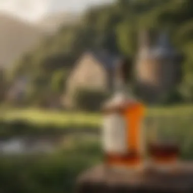 Traditional Whisky Distillery in Scenic Landscape A scenic view of a traditional distillery surrounded by lush landscapes.