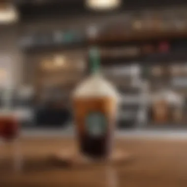 An atmospheric café setting featuring a Starbucks Cold Brew Blended drink on a table