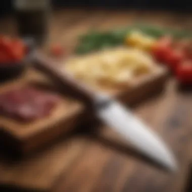 Elegance of the Dip Spreader Knife Elegant dip spreader knife resting on a wooden board