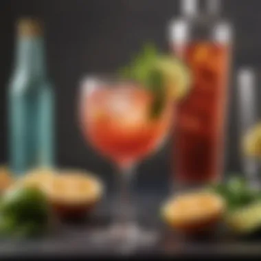 Elegant Summer Cocktail Presentation An elegant summer cocktail beautifully garnished