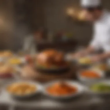 Traditional Jewish Cuisine Emphasizing Kosher Practices A traditional Jewish meal highlighting kosher principles