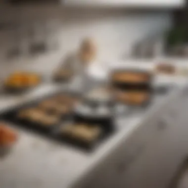 Organized Kitchen with Splatter Lid A clean kitchen with a splatter lid and organized utensils