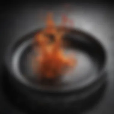 Close-up of a splatter lid showcasing its functional features