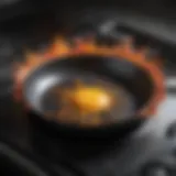 A sleek splatter lid placed over a frying pan on a stove