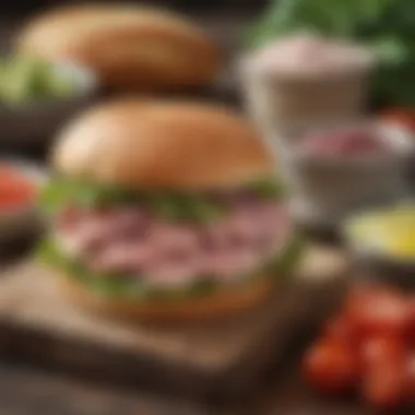 Assorted Ingredients for Tuna Fish Sandwich An assortment of ingredients commonly used in tuna fish sandwiches