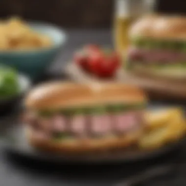 Plated Tuna Fish Sandwich with Portion Size A plated tuna fish sandwich showcasing portion size