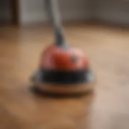 Showcasing the sleek design of a wood floor steamer vacuum