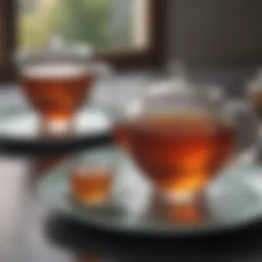 Modern glass tea set showcasing contemporary style