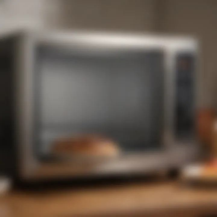 Microwave interior before cleaning