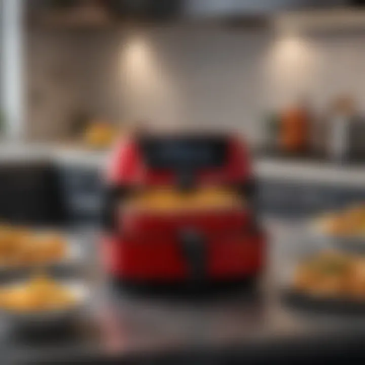 Various stove models featuring air fryer technology