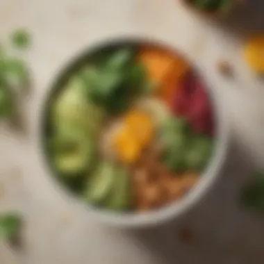 Healthful Plant-Based Choices A vibrant green plant-based snack bowl filled with healthy treats