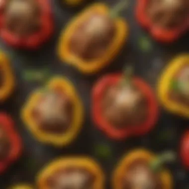 Savory Stuffed Peppers with Ground Beef Filling Savory stuffed peppers showcasing colorful filling of ground beef
