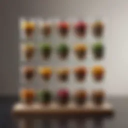 Elegant vertical tea organizer showcasing various tea types