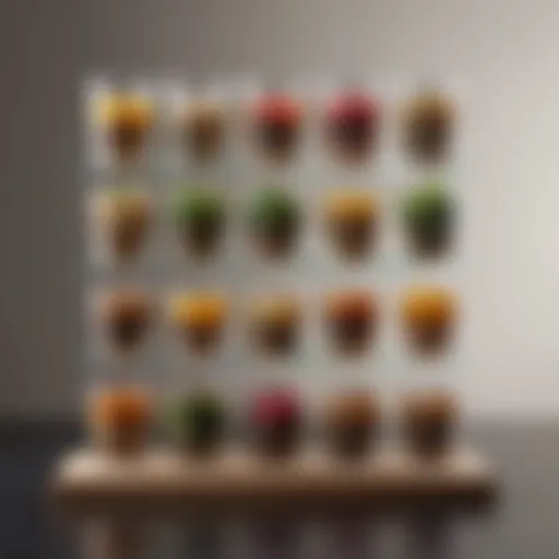 Elegant vertical tea organizer showcasing various tea types