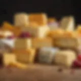 A vibrant display of Violife cheese varieties showcasing their unique colors and textures.