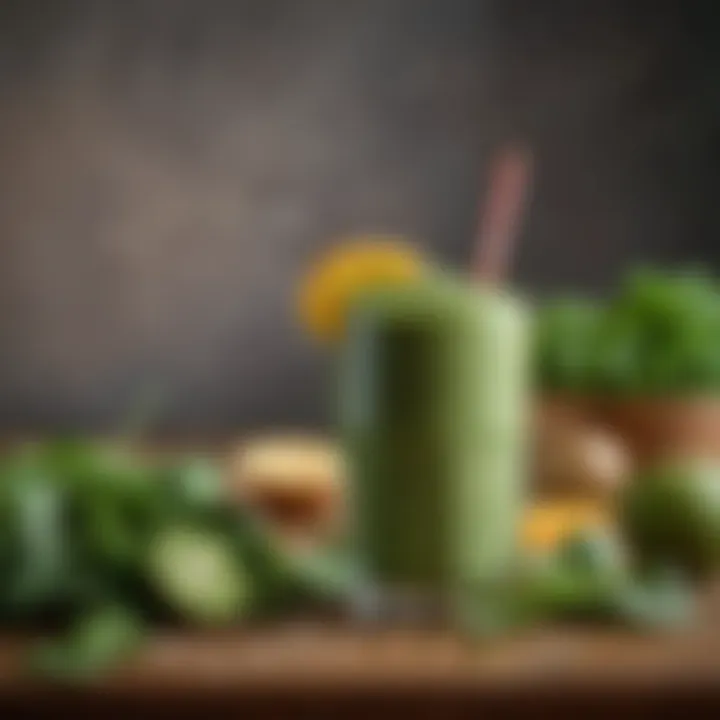 A refreshing smoothie featuring spinach and kiwi, emphasizing healthy eating