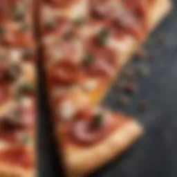 A close-up view of a delicious slice of Walmart's Market Side Pizza showcasing its toppings and texture