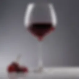 A glass of red wine showcasing rich color and clarity
