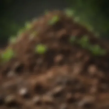 Balanced compost pile showcasing green and brown layers