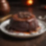 Decadent molten lava cake with rich chocolate oozing from the center