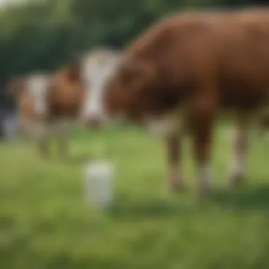 Dairy farm showcasing grass-fed cows and sustainable practices